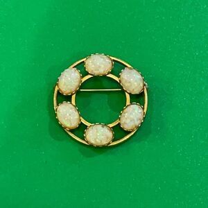 Vintage Catamore signed Opal Brooch 1/20 12k GF